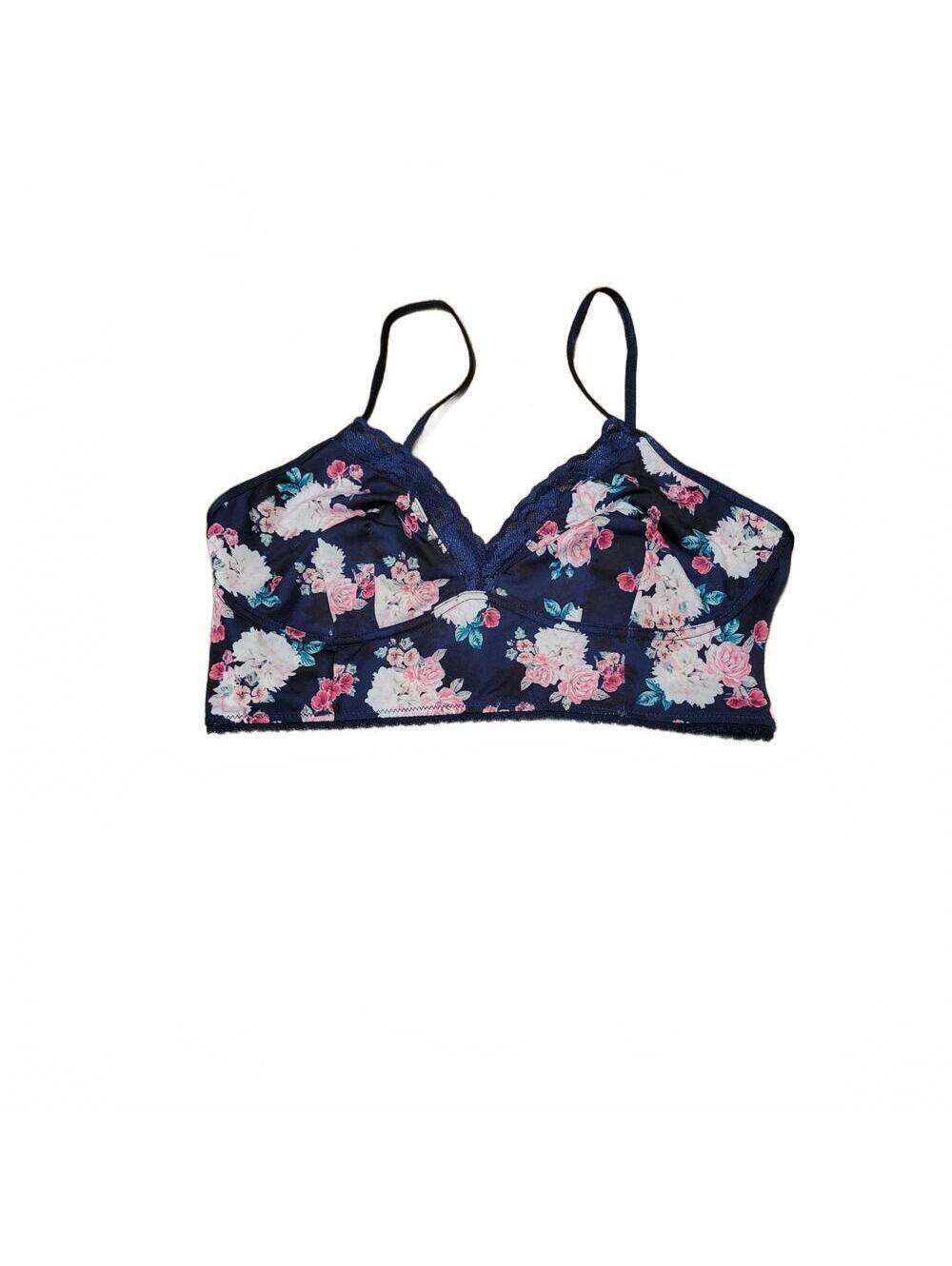 NWT INC blue floral unlined Bra Women's Size L